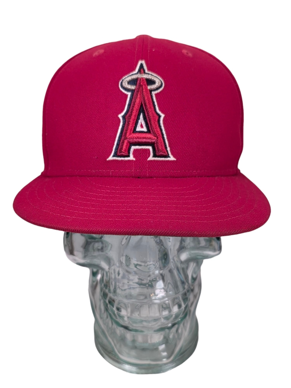 LA Angels New Era 59FIFTY MLB On-Field Fitted Red Cap - Size 7 1/8